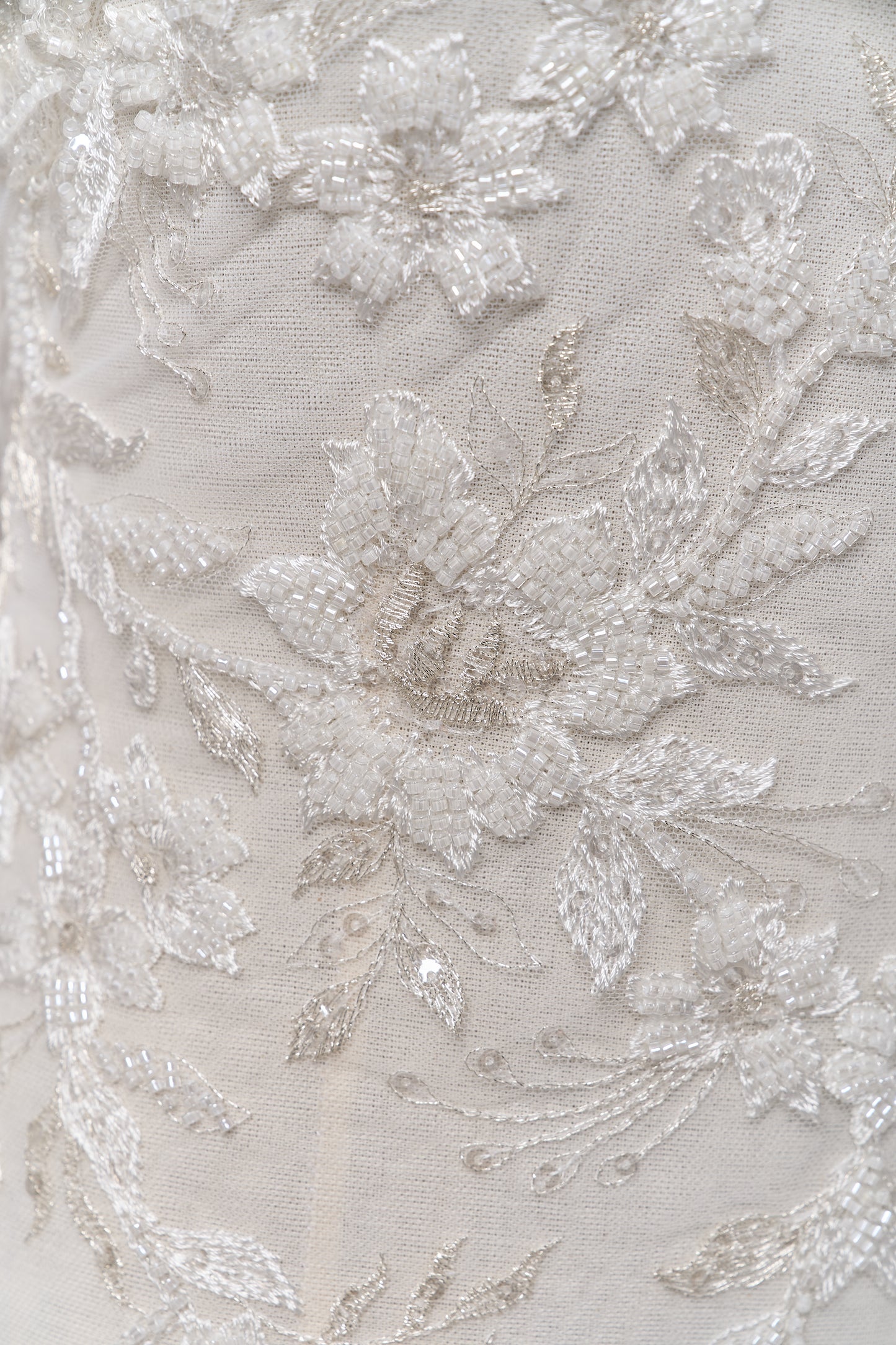 S0694 EMBROIDERY TULLE WITH BEADS