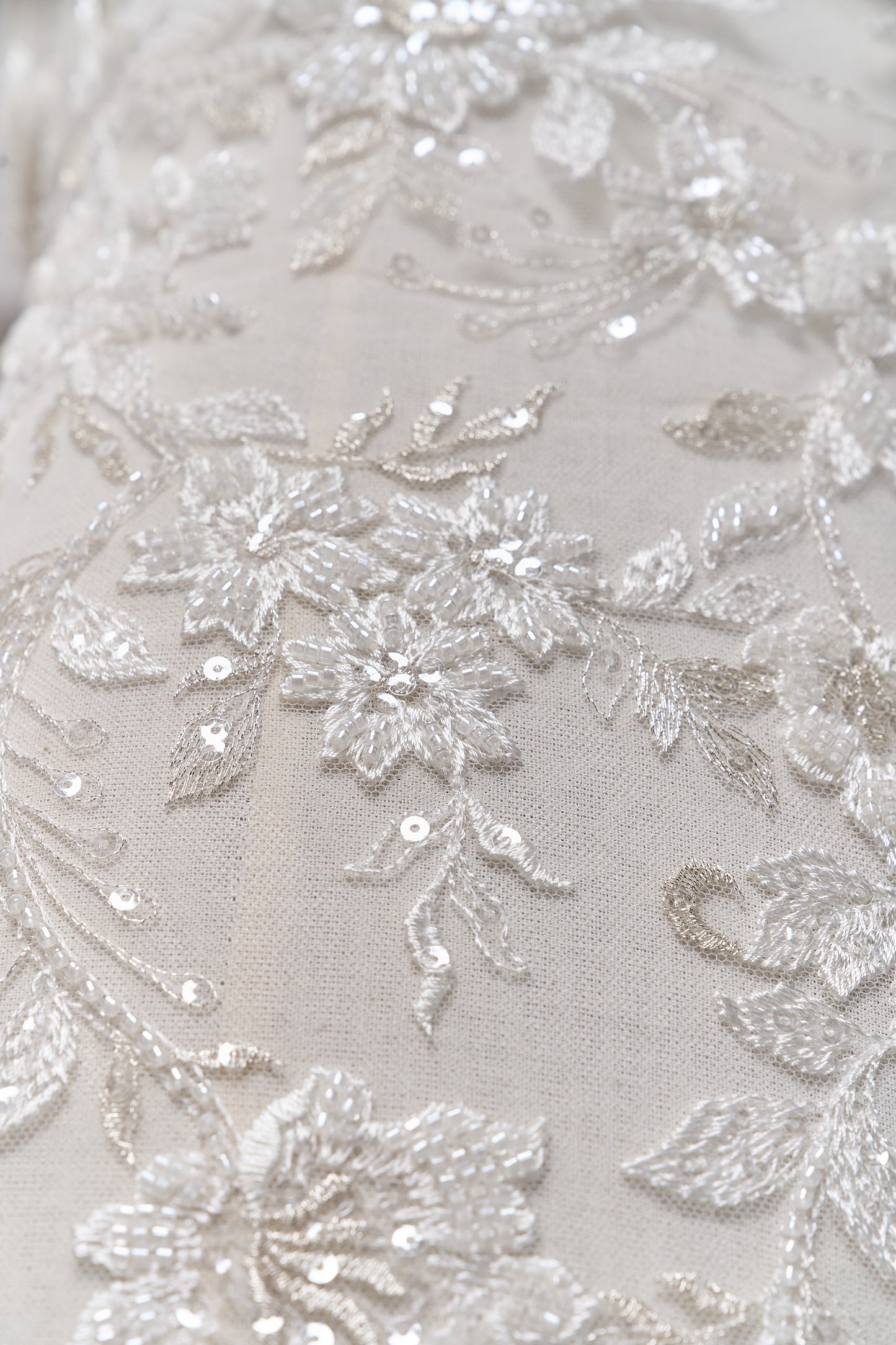 S0694 EMBROIDERY TULLE WITH BEADS