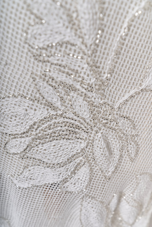 S0714 COTTON GUIPIURE WITH BEADS