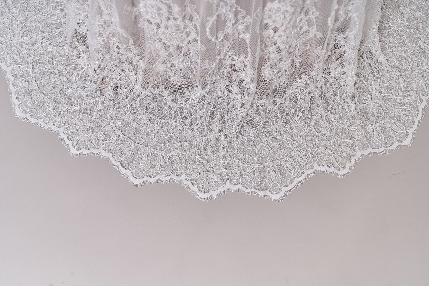 S0249 CHANTILLY EMBROIDERY LACE WITH BEADS