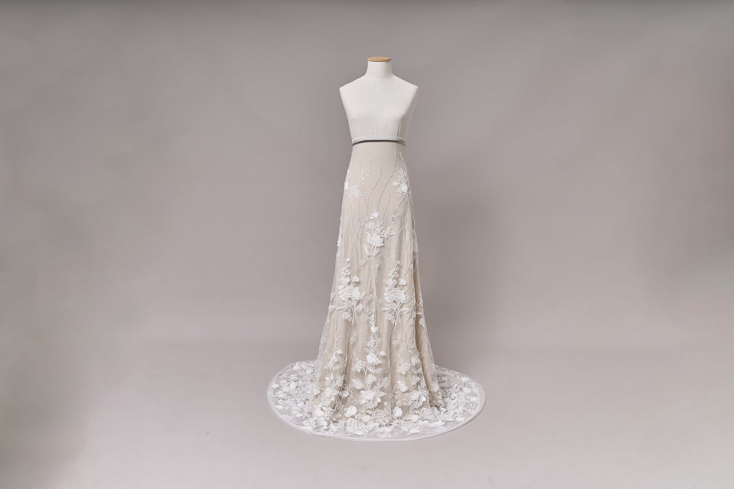S0684 EMBROIDERY NET WITH 3D CHIFFON FLOWERS