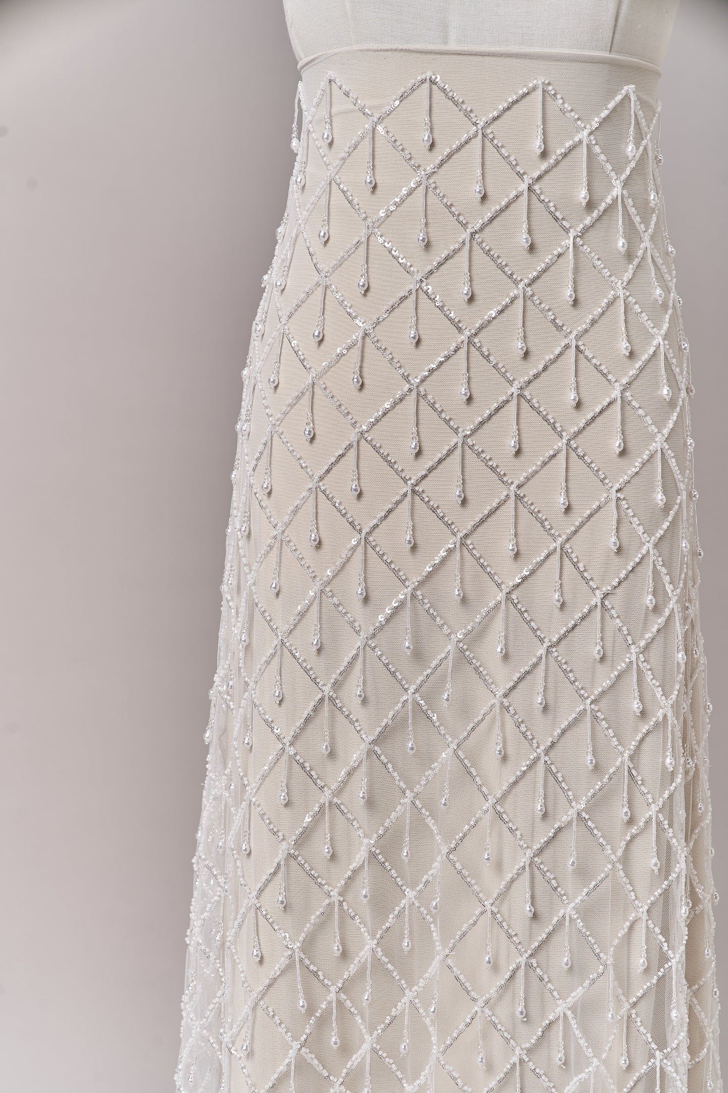 S0709 EMBROIDERY TULLE WITH BEADS