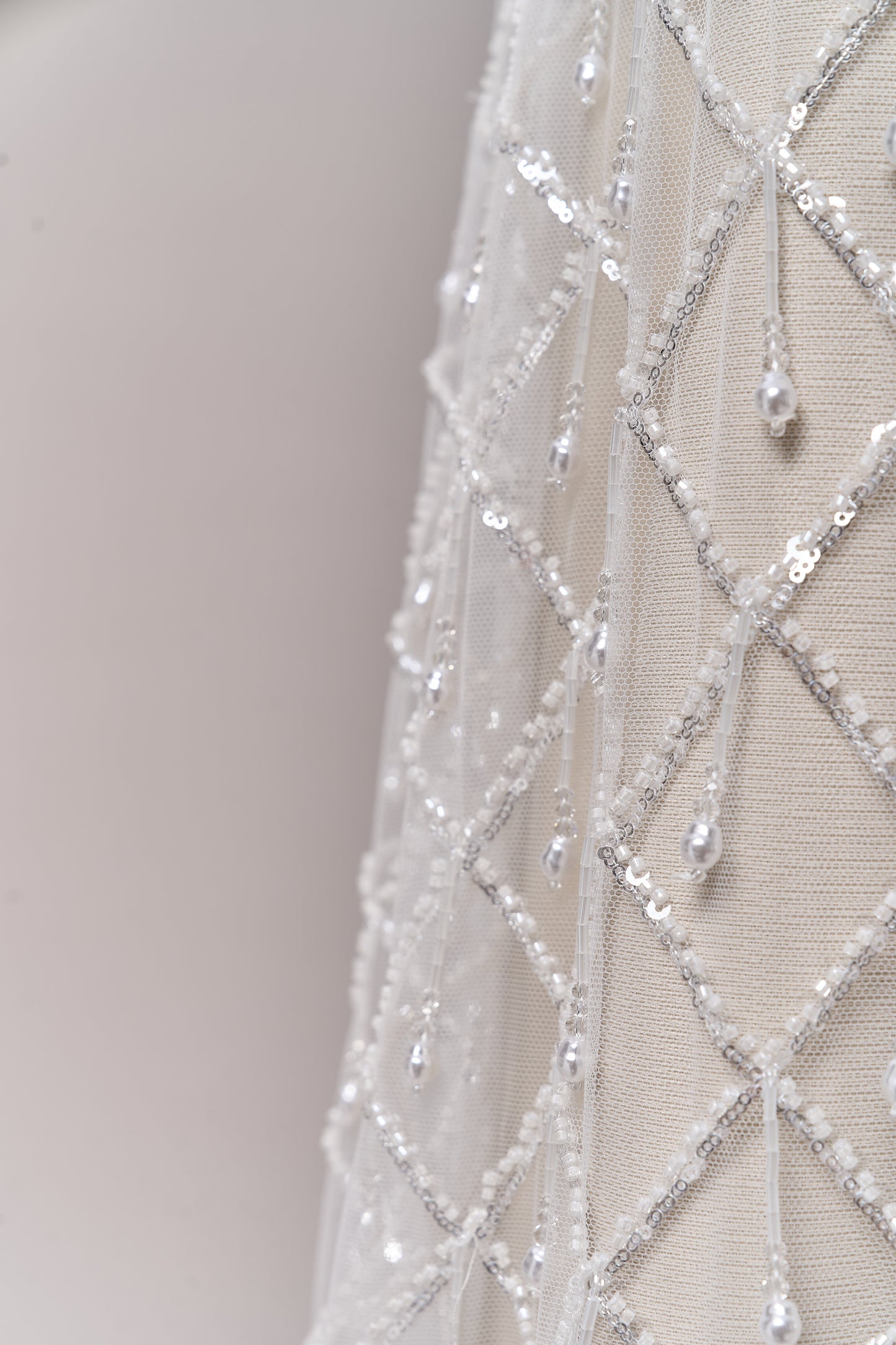 S0709 EMBROIDERY TULLE WITH BEADS