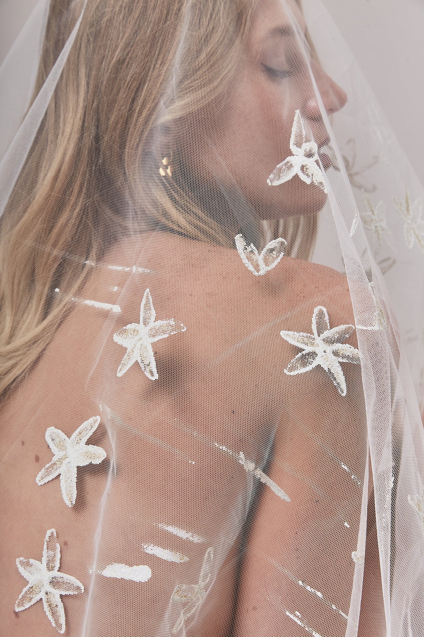 S0639 TULLE WITH HAND PAINTED FLOWERS