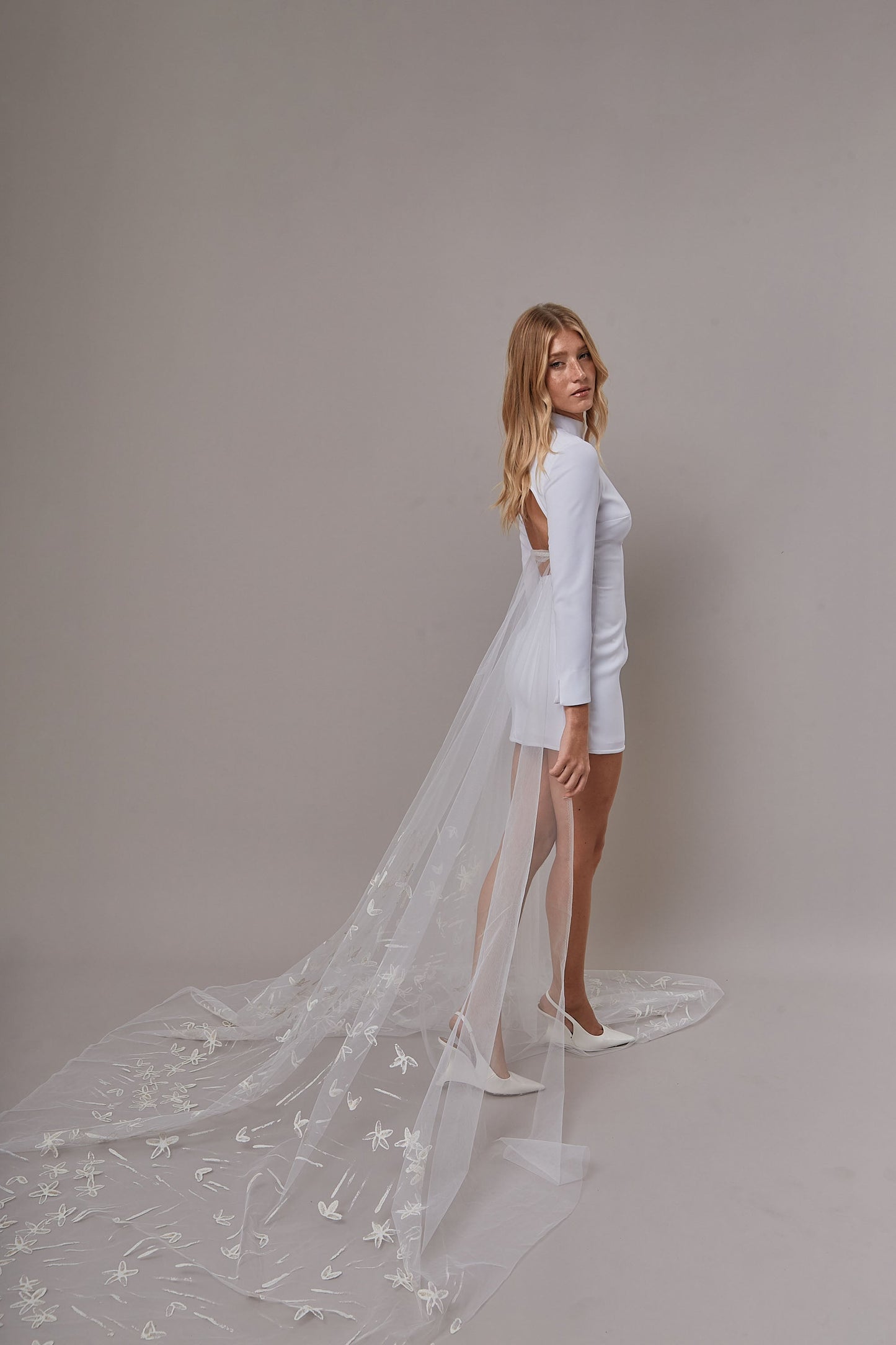 S0639 TULLE WITH HAND PAINTED FLOWERS