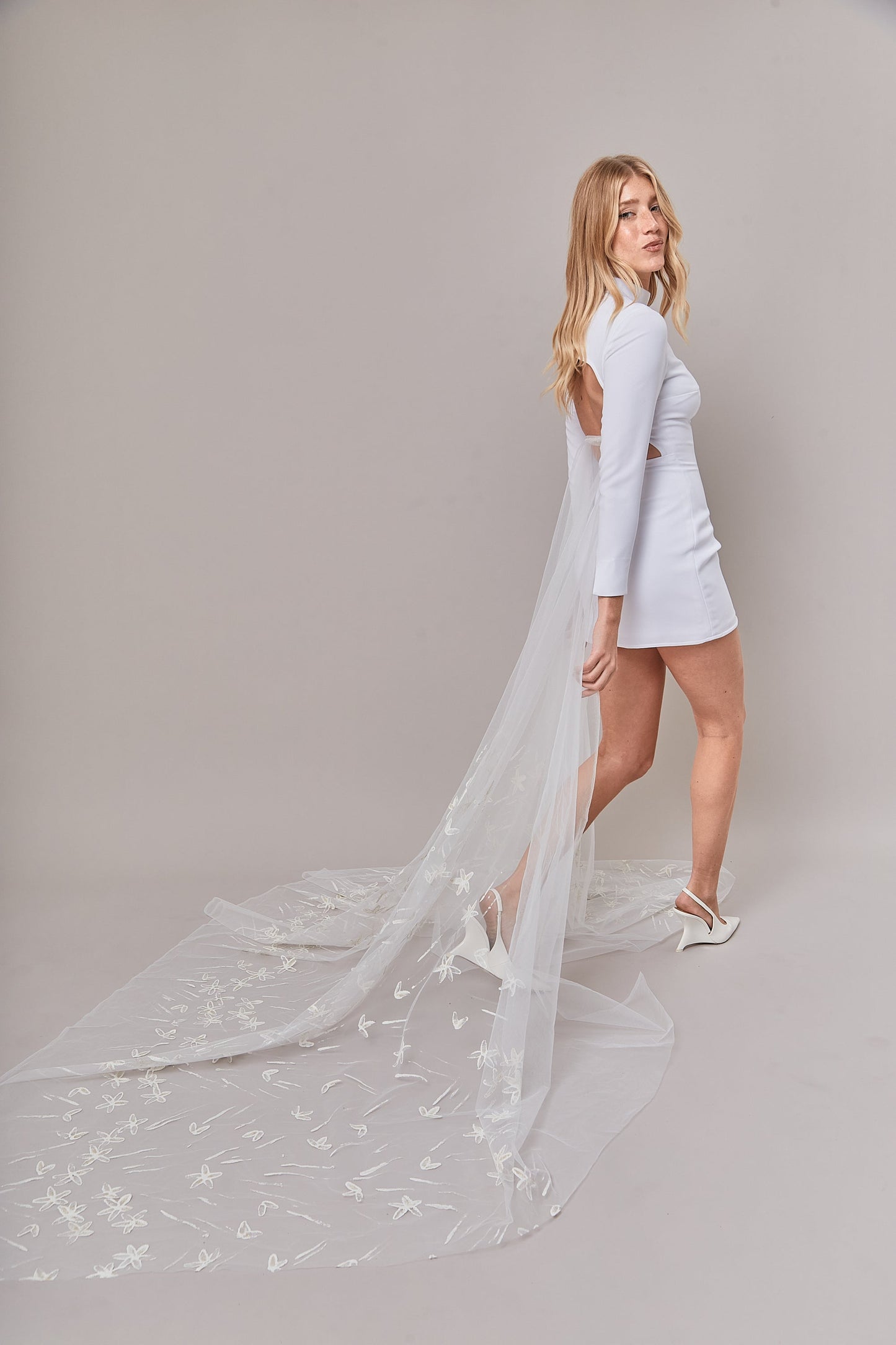 S0639 TULLE WITH HAND PAINTED FLOWERS