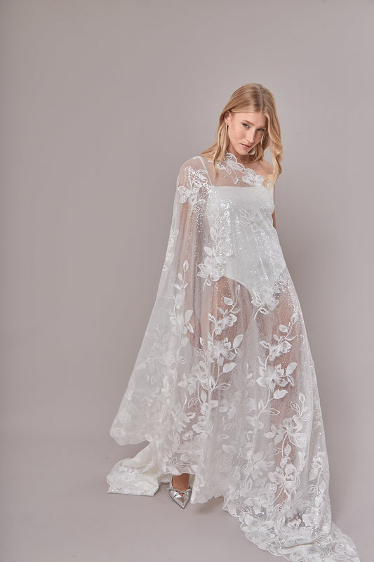 S0628 EMBROIDERY TULLE WITH SEQUINS
