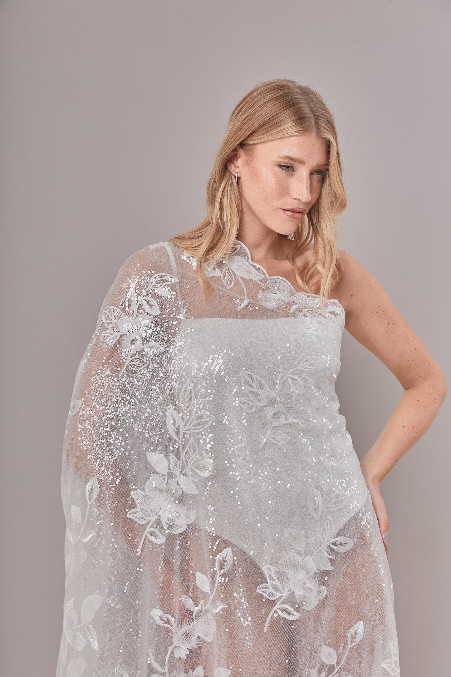 S0628 EMBROIDERY TULLE WITH SEQUINS