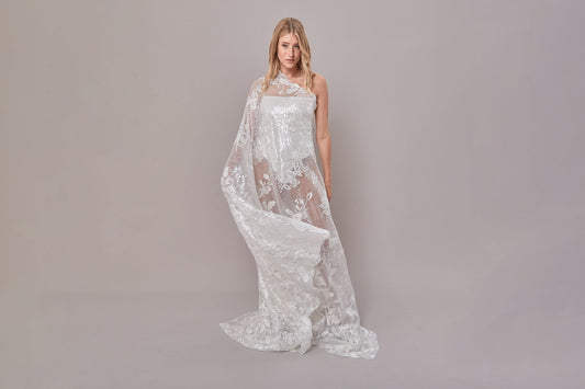 S0628 EMBROIDERY TULLE WITH SEQUINS