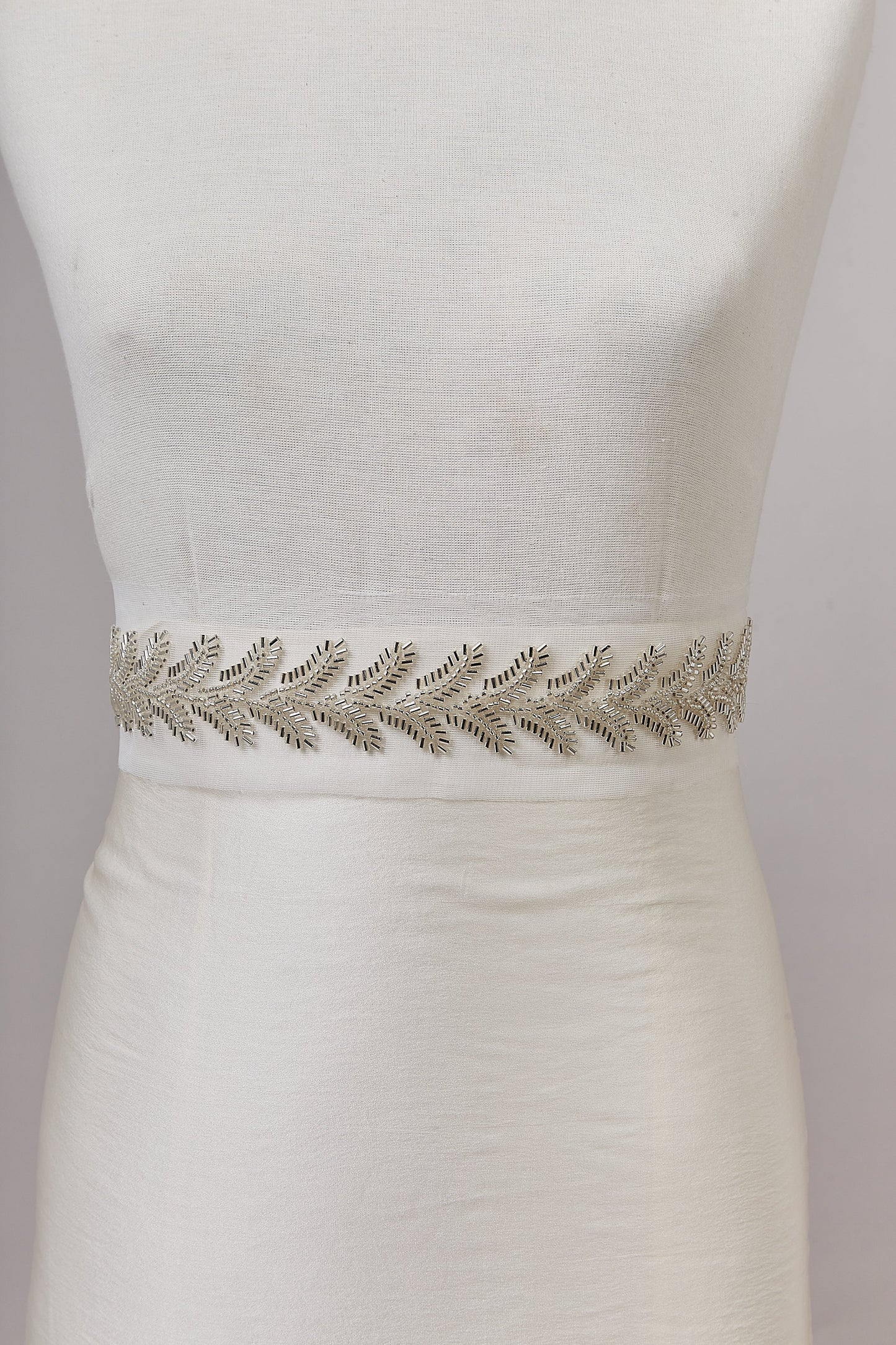 S0651 BEADED TRIM WITH OF SILVER BEADS