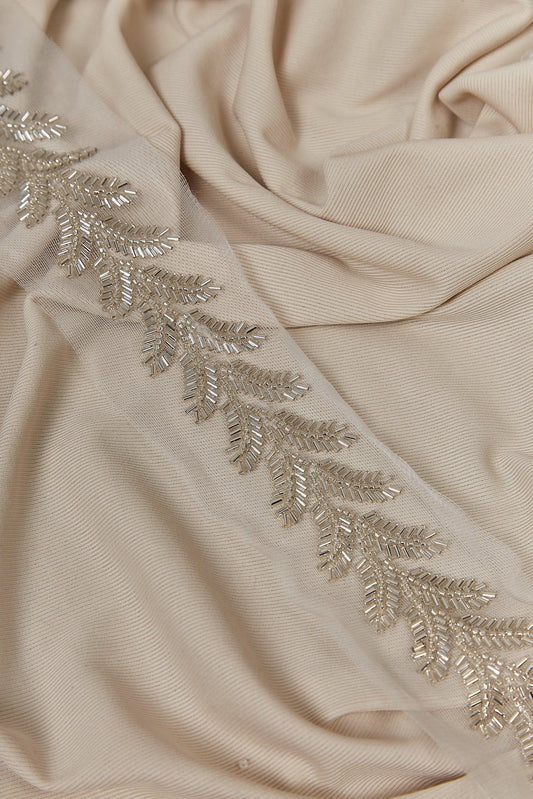 S0651 BEADED TRIM WITH OF SILVER BEADS